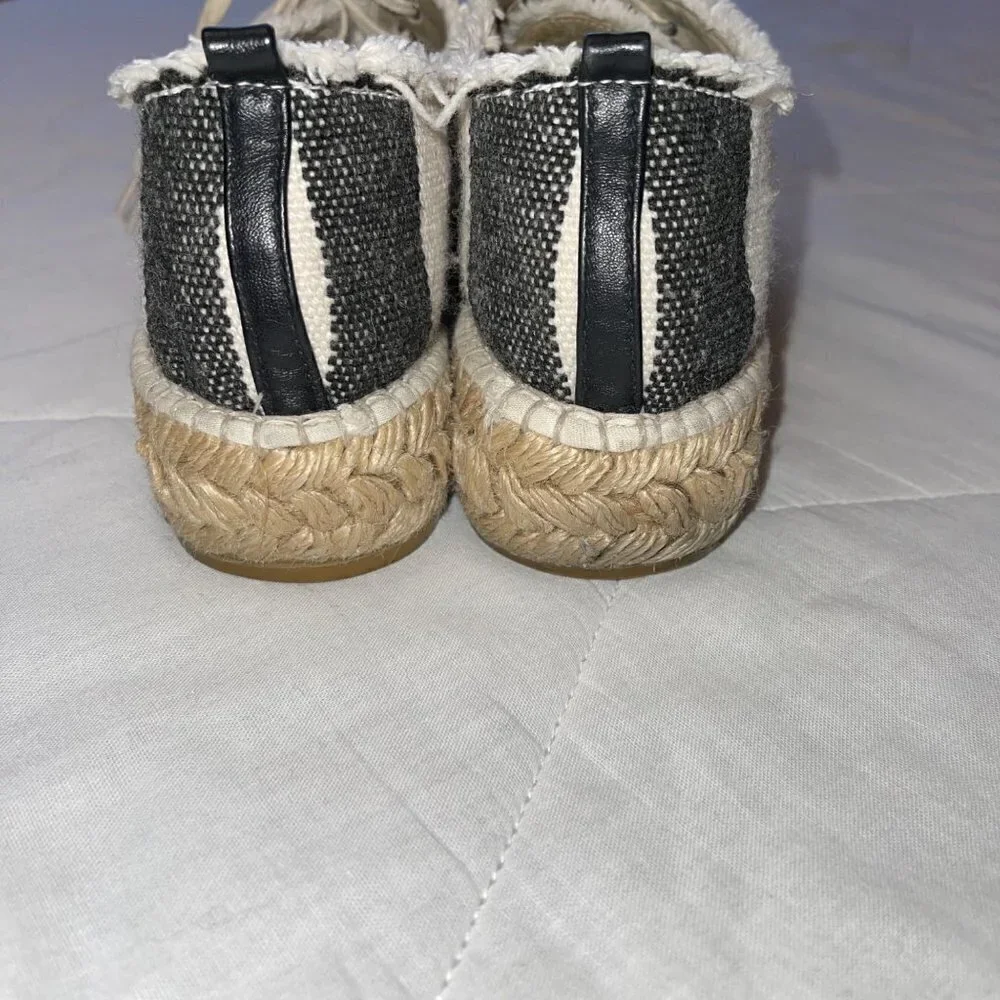 Loeffler Randall Alfie Espadrille Sneaker Womens Off White Black Size 8.5 US